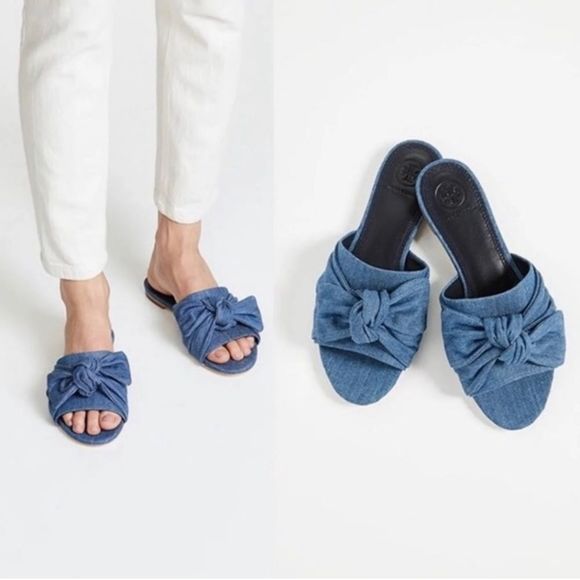 TORY BURCH Annabelle Bow Slides Size 5.5 - Picture 1 of 12